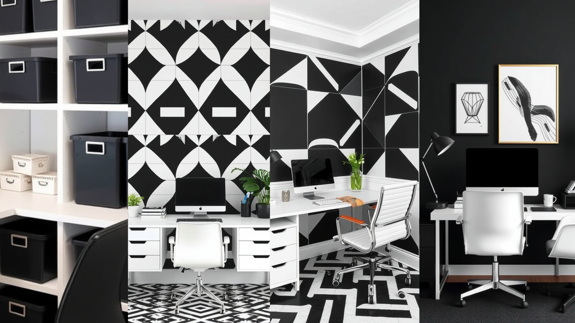 15 Feminine Black and White Home Office Ideas