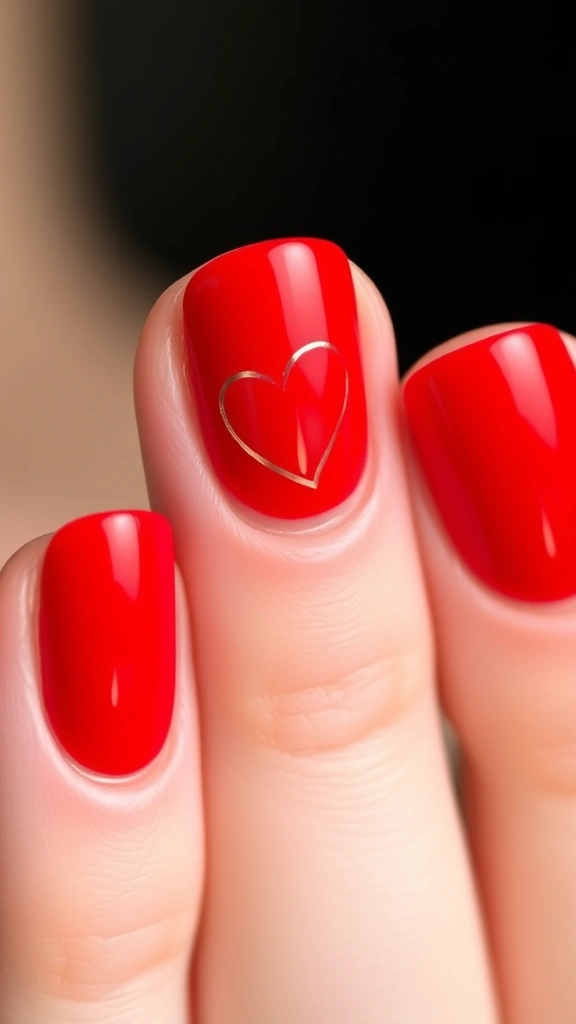 10 Gorgeous February Nail Ideas for the Perfect Valentine’s Day Look - 1. Classic Red with a Twist