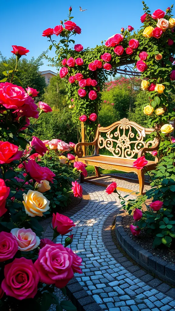 36 Whimsical Cottage Garden Designs for a Magical Outdoor Retreat! - 1. The Enchanted Rose Garden