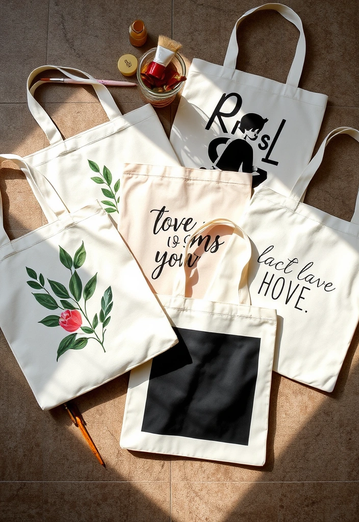 10 Stunning Craft Ideas for Adults That You'll Want to Try Today! - 3. Customized Tote Bags