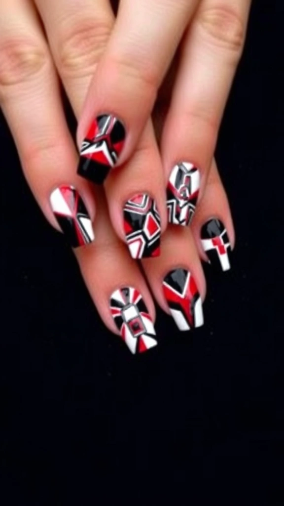 10 Gorgeous February Nail Ideas for the Perfect Valentine’s Day Look - 8. Bold Geometric Patterns