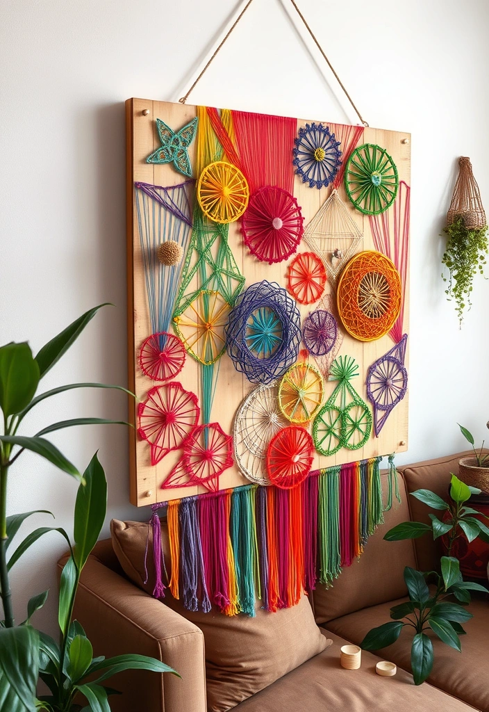 10 Stunning Craft Ideas for Adults That You'll Want to Try Today! - 10. Colorful String Art