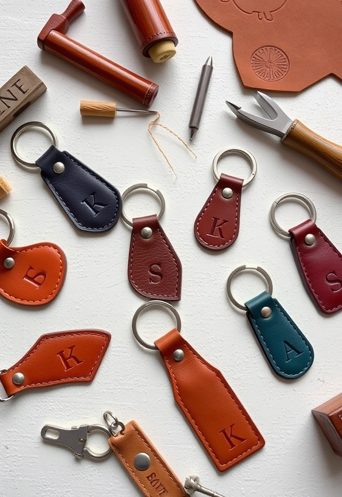 10 Stunning Craft Ideas for Adults That You'll Want to Try Today! - 9. Personalized Leather Keychains