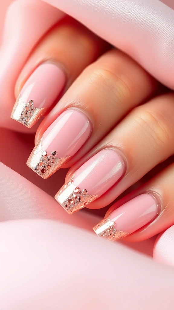 10 Gorgeous February Nail Ideas for the Perfect Valentine’s Day Look - 9. Shimmering Rose Gold Accents