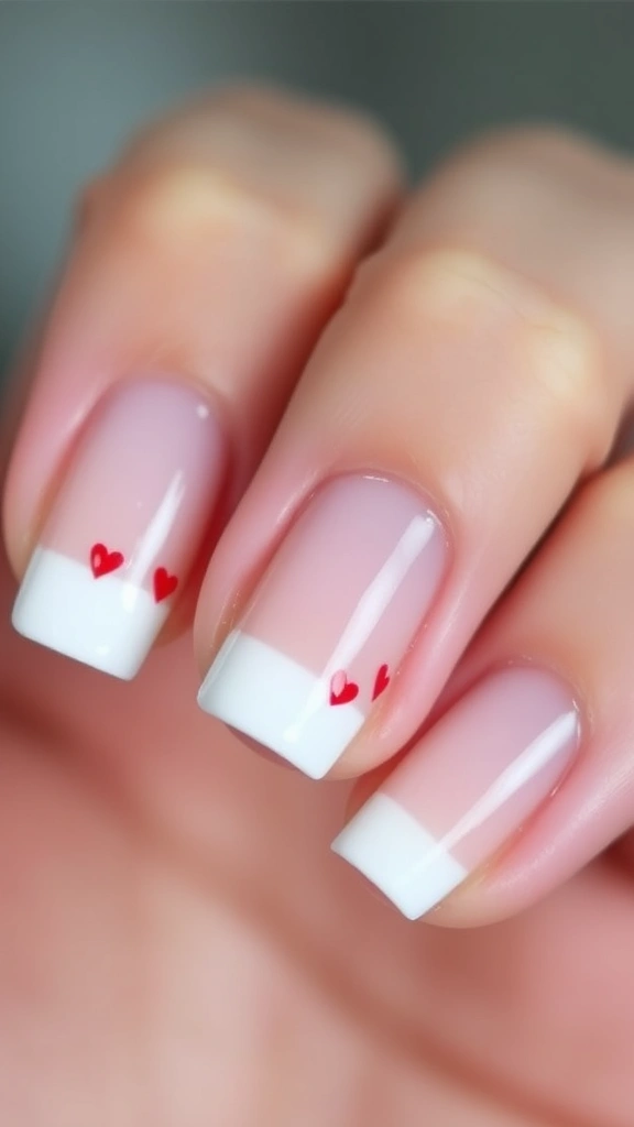 10 Gorgeous February Nail Ideas for the Perfect Valentine’s Day Look - 7. Heartfelt French Tips