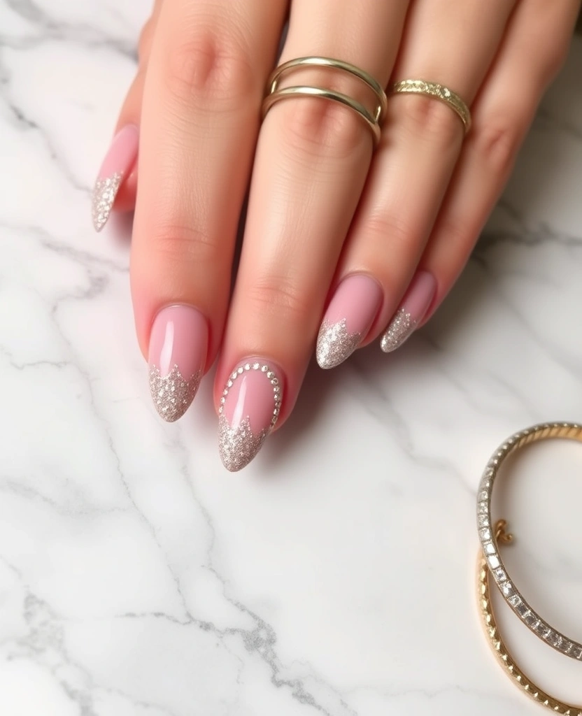 10 Gorgeous February Nail Ideas for the Perfect Valentine’s Day Look - 3. Glittering Ombre