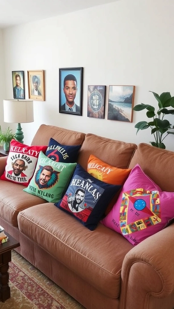 12 Trash-to-Treasure Crafts for a Unique Home Aesthetic - 9. Old T-Shirt Pillow Covers