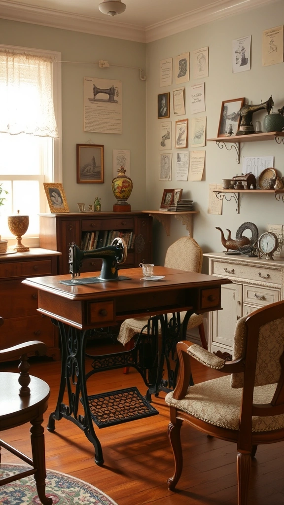 7 Stunning Sewing Room Designs You Won't Believe Exist! - 2. The Vintage Charm