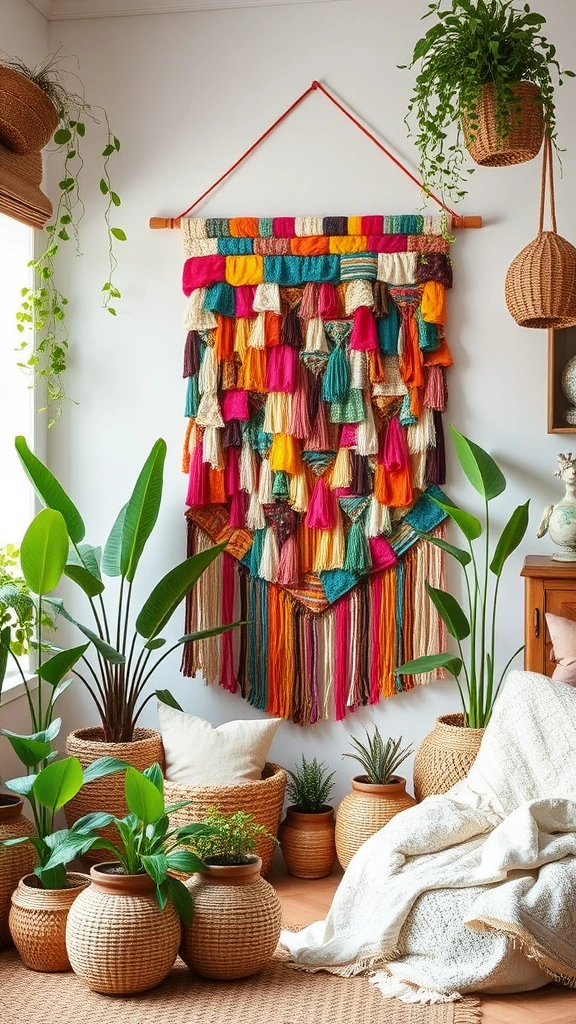 12 Trash-to-Treasure Crafts for a Unique Home Aesthetic - 8. Fabric Scrap Wall Hanging