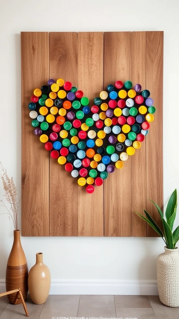 12 Trash-to-Treasure Crafts for a Unique Home Aesthetic - 3. Bottle Cap Wall Art