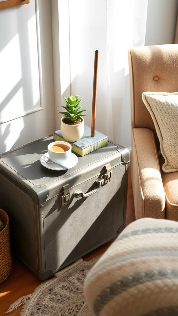 12 Trash-to-Treasure Crafts for a Unique Home Aesthetic - 2. Vintage Suitcase Side Table